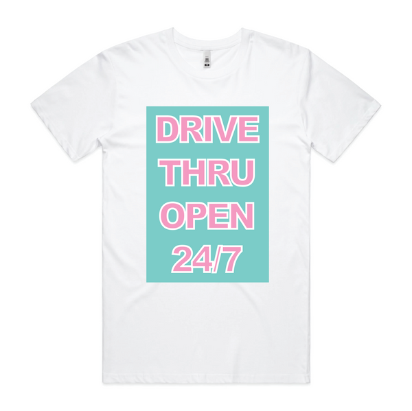 Drive Thru Open 24/7 T-Shirt – Normal Human Wholesale